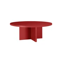 table basse ronde pausa, plateau résistant mdf 3cm rouge flamme 100cm 108267