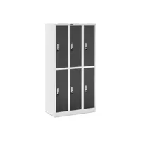 armoire vestiaire 6 casiers 6 compartiments 180 cm gris helloshop26 14_0000478