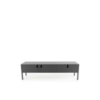 uno - meuble tv en bois 2 portes 1 tiroir l171cm - couleur - gris anthracite