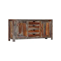 buffet bahut armoire console meuble de rangement gris 160 cm bois de sesham massif helloshop26 4402142