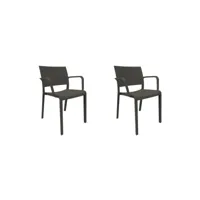 set 2 fauteuil new fiona - resol - noir - fibre de verre, polypropylène 523x520x805mm