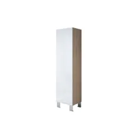 armoire modèle luke v4 (40x177cm) couleur sonoma et blanc avec pieds en aluminium visd004sowhpa-1box