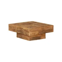 table basse bois de récupération massif 70 x 70 x 30 cm