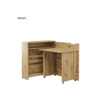 lenart bureau extensible avec rangement work concept slim cw02 p droit 90 cm chêne artisan