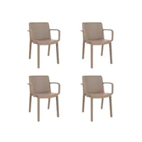 set 4 fauteuil fresh - resol - noir - fibre de verre, polypropylène 588x545x784mm