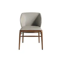 chaise en simili cuir  avec structure en bois couleur noyer