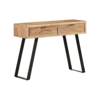 table console 100x35x76 cm bois d'acacia avec bord naturel