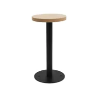 table de bar ronde bois clair et pieds métal noir beth d 40 cm