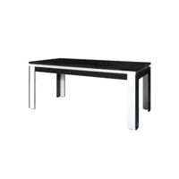 table à manger lina 180cm . coloris noir . table pour salle à manger brillante noire et blanche . design moderne.