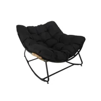 merida - fauteuil à bascule noir avec assise capitonnée
