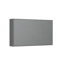 armoire lit horizontale escamotable strada-v2 gris graphite mat couchage 90*200 cm. 20100887636