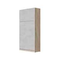 armoire lit escamotable 90x200cm vertical matelas inclus lit rabattable lit mural supérieur  chêne sonoma//béton