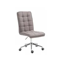 fauteuil chaise tabouret de bureau avec dossier haut en tissu gris clair hauteur réglable bur10275