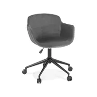 chaise de bureau 'rolling' en velours gris sur roulettes chaise de bureau 'rolling' en velours gris sur roulettes