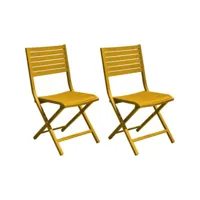 chaises pliantes en aluminium lucca (lot de 2) miel