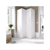 armoire dcipo, armoire d'angle pour chambre à coucher, armoire d'angle avec 2 portes battantes, 91x93h184 cm, blanc 8052773875417