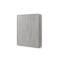 armoire enfant contemporaine 150 cm chêne grisé victoria
