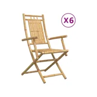 vidaxl chaises pliables de jardin lot de 6 53x66x99 cm bambou