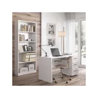 bureau 3 tiroirs - blanc - lucy - l 138 x l 60 x h 74 cm