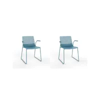 set 2 fauteuil luge wire - resol - rouge - acier peint, fibre de verre, polypropylène 560x520x790mm