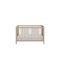 lit bébé à barreaux en bois imitation chêne clair 70x140 - lt5050-1