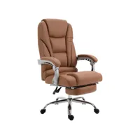 fauteuil de bureau pacific avec un repose-pieds intégré , marron clair