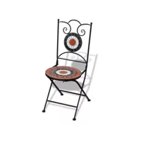 chaise pliable métal et céramique multicolore ivai - lot de 2