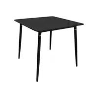 table de repas pieds en aluminium noir et doré 80 x 80 cm - bing 2406