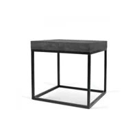table d'appoint petra 55x55 industriel - béton/noir