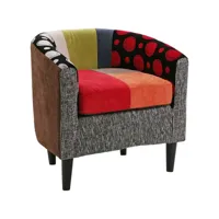 fauteuil en tissu patchwork philippe 19501376