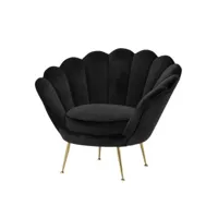 fauteuil noir forme coquillage azura-41439