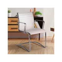 chaise de bureau avec accoudoirs salle de réunion similicuir blanc stylo sbwe franchi bürosessel
