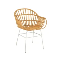 chaise avec pieds métal en bois naturel 55x58x80 cm 11257