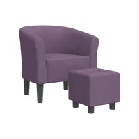 fauteuil salon - fauteuil cabriolet avec repose-pied violet tissu 70x56x68 cm - design rétro best00007520424-vd-confoma-fauteuil-m05-1767