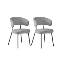 vasagle chaise de salle à manger, lot de 2, chaise de cuisine, siège rembourré, fauteuil de salon, pieds en métal, moderne, pour salle à manger, cuisine, gris clair