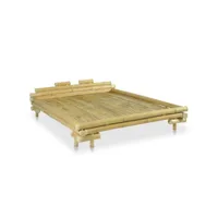 structure de lit adulte-enfant,160x200 cm cadre de lit bambou