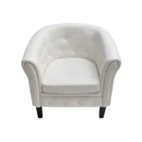fauteuil chaise siège lounge design club sofa salon cabriolet cuir synthétique blanc helloshop26 1102304