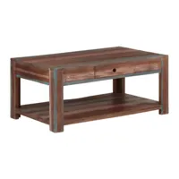 table basse rectangulaire 1 tiroir bois massif recyclé goust