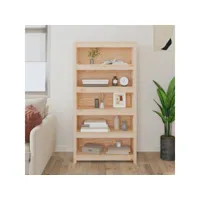 bibliothèque, étagère de rangement, meuble de rangement 80x35x154 cm bois de pin massif meuble pro koo71719