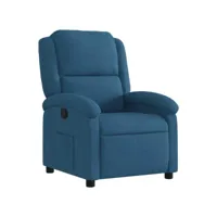 fauteuil inclinable, fauteuil de relaxation, chaise de salon bleu velours fvbb26805 meuble pro