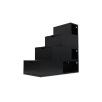 escalier cube de rangement hauteur 100 cm  noir esc100-n