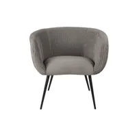 fauteuil en velours majestic - gris