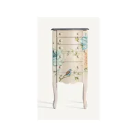 chiffonnier, meuble de rangement en bois coloris gris, multicolore - longueur 44 x profondeur 28 x hauteur 92 cm