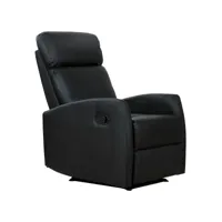 fauteuil de relaxation inclinable 170° avec repose-pied ajustable revêtement synthétique noir