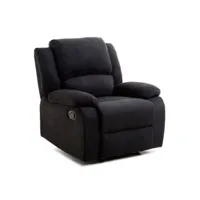 paris prix - fauteuil de relaxation microfibre polo 96cm noir