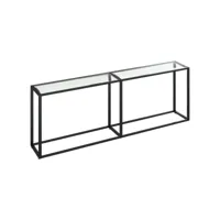 vidaxl table console transparent 220x35x75,5 cm verre trempé