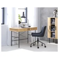bobochic bureau avec portes coulissantes paulina placage chêne bois