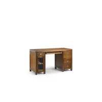 bureau 5 tiroirs bois bronze marron 140x60x78cm - bois-bronze - décoration d'autrefois