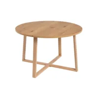 madeline - table repas ronde ø120cm mdf aspect bois naturel