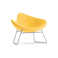 fauteuil design moderne - revêtu de cachemire - metre jaune